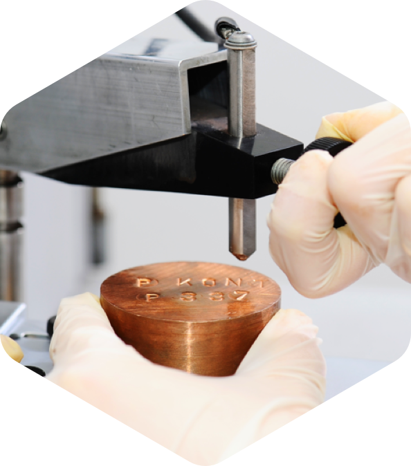 Performing a hardness test in a materials laboratory